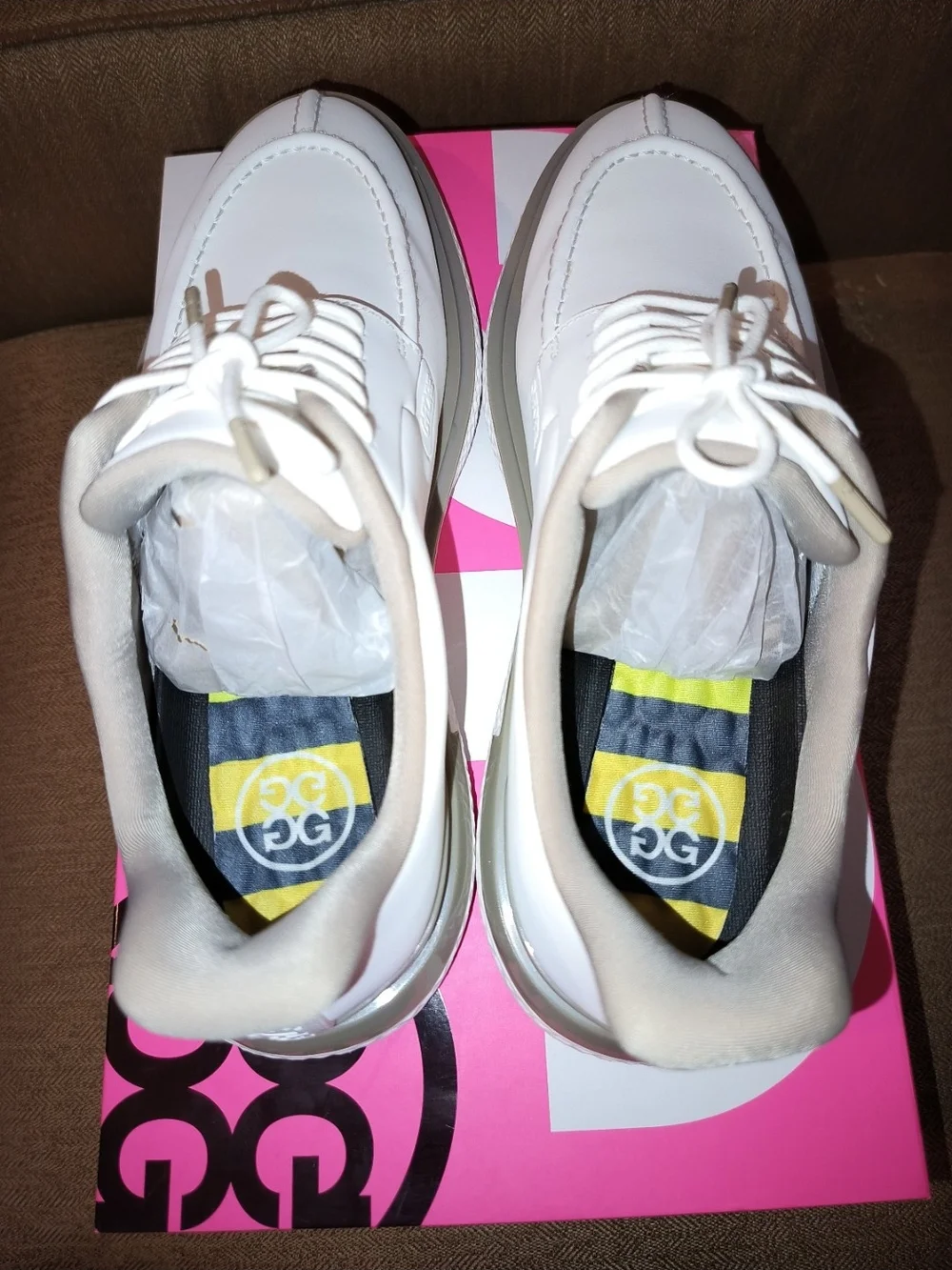 G/FORE Men's White Leather Split Toe Golf Shoes